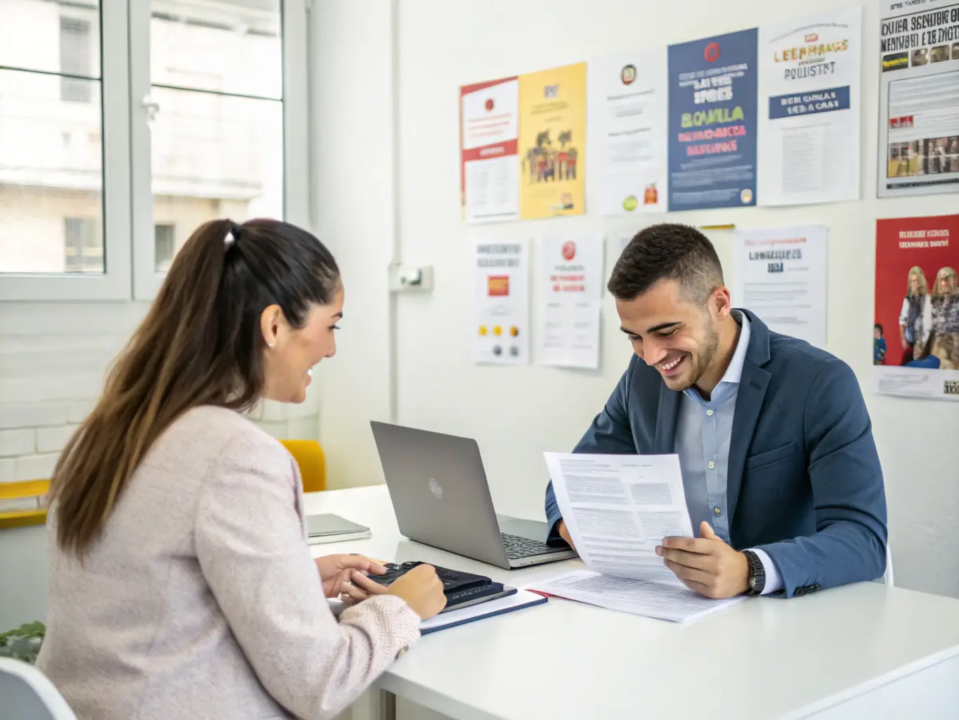 An image showing a consultant advising a candidate, emphasizing personalized job consultation. The setting should be professional and supportive, highlighting the guidance provided.